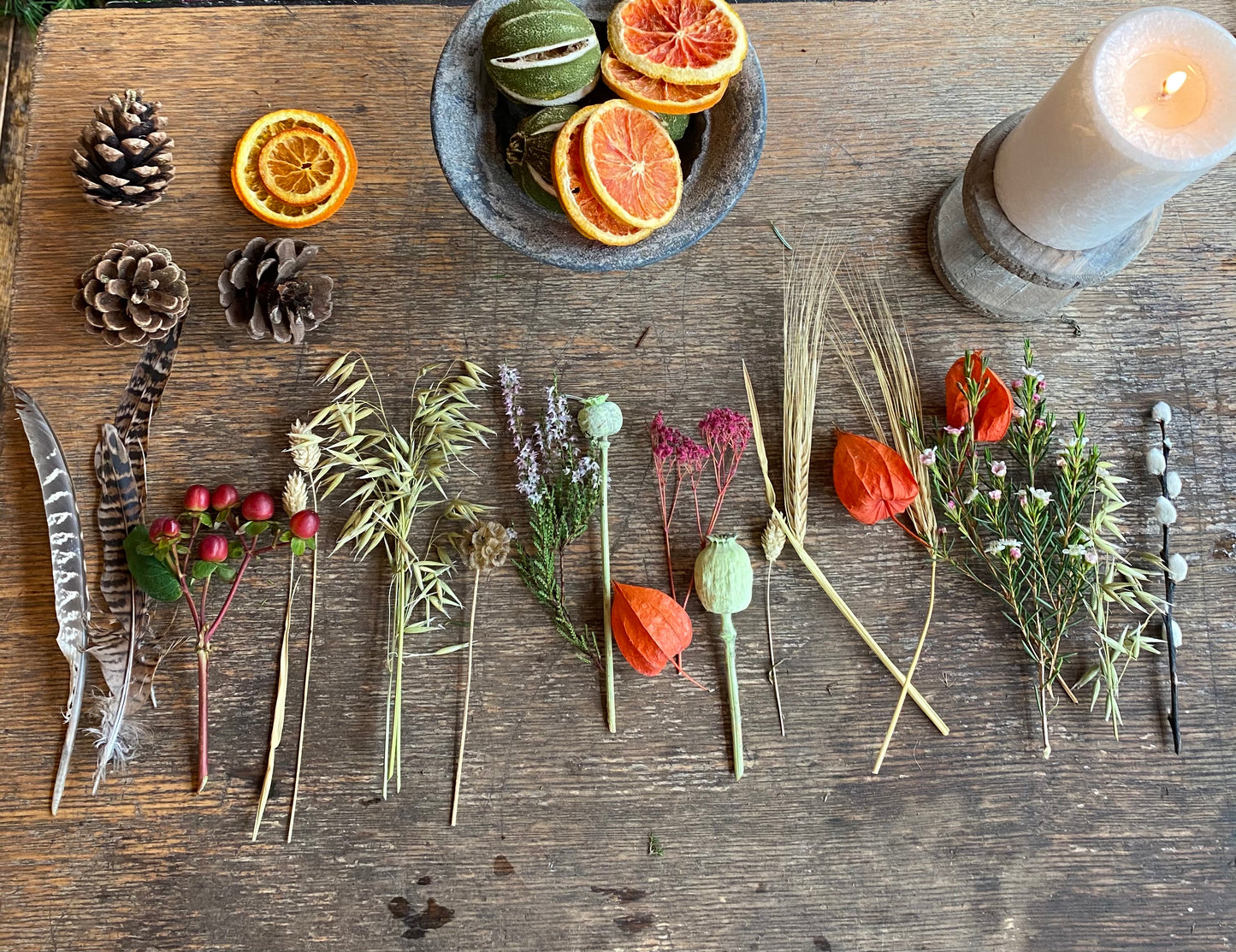 Dried Flower, Fruit and Feather Mix